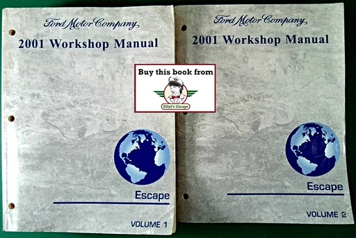 [FCS12951011/2/A/2] 2001 Ford Escape Factory Shop Repair Service Workshop Manual Complete 2 Vol. Set