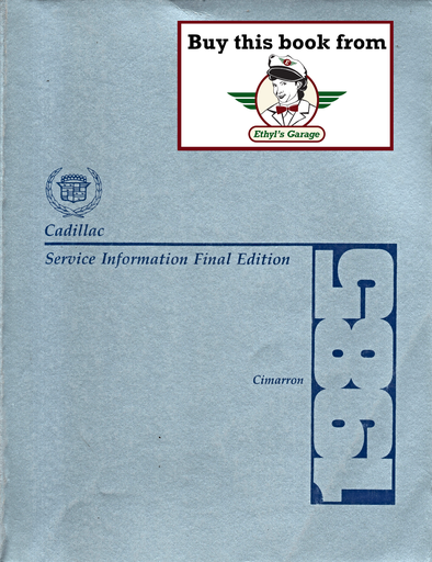 [CA1985H2210A] 1985 Cadillac Cimarron Factory Shop Repair Service Manual
