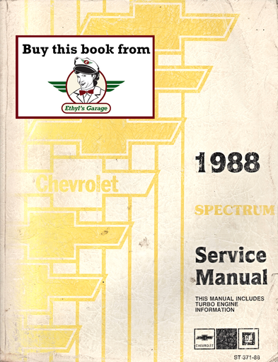 [CH1988ST37188A] 1988 Chevrolet Spectrum Factory Shop Repair Service Manual