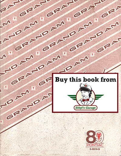 [PO1989S8910NA] 1989 Pontiac Grand Am Factory Shop Repair Service Manual