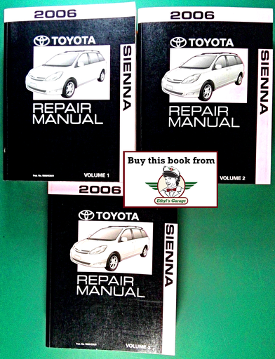 [TOY2006RM01C0A/3] 2006 Toyota Sienna Factory OEM Shop Service Repair Manual 3 Vol Set