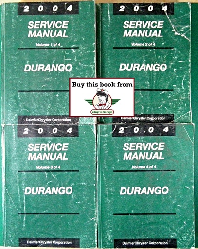 [MO2004813700405A/B/C/D/A/4] 2004 Dodge Durango Shop Repair Maintenance Service Manual 4 Vol. Set