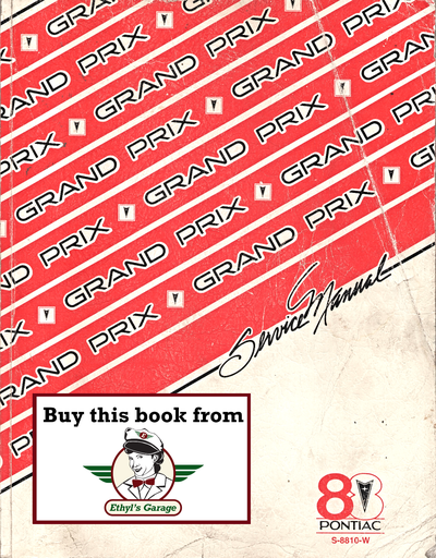 [PO1988S8810WA] 1988 Pontiac Grand Prix Factory Shop Repair Service Manual