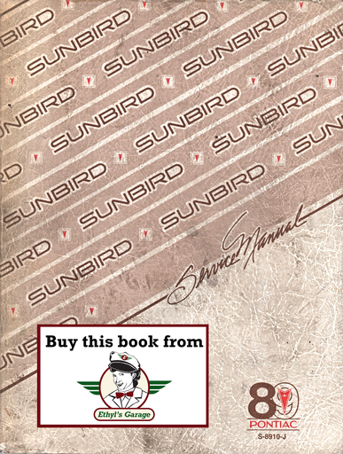 [PO1989S8910JA] 1989 Pontiac Sunbird Factory Shop Repair Service Manual