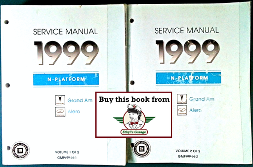[GM1999GMP/99NA/2] 1999 Pontiac Grand Am, Oldsmobile Alero Factory Shop Repair Service Manual 2 Vol. Set