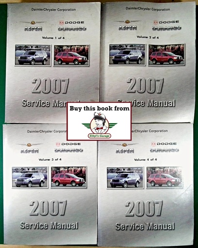 [MO20078137007058A/4] 2007 Chrysler Aspen Dodge Durango Shop Repair Maintenance Service Manual 4 Vol. Set