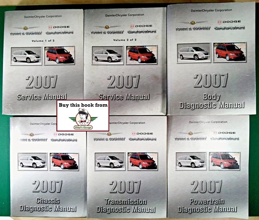 [MO20078137007062A/6] 2007 Chrysler Town & Country and Dodge Caravan Original OEM Shop Repair Maintenance Service Manuals Complete 6 Vol. Set