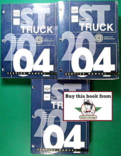 [GM2004GMT/04STPUA/3] 2004 Chevrolet Colorado, GMC Canyon Factory Shop Repair Service Manual 3 Vol. Set
