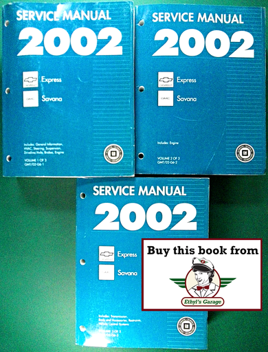 [GM2002GMT/02G6A/3] 2002 Chevrolet/GMC G-Van, Chevrolet Express, GMC Savana Factory Shop Repair Service Manual Set