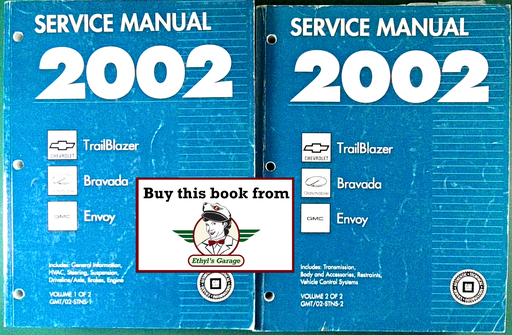 [GM2002GMT/02STNSA/2] 2002 Chevrolet Trailblazer, GMC Envoy, Oldsmobile Bravada STNS Factory Shop Repair Service Manual 2 Vol. Set