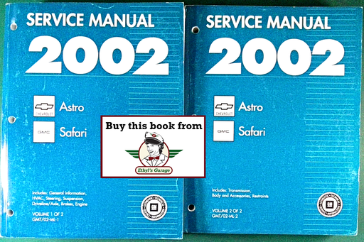 [GM2002GMT/02MLA/2] 2002 Chevrolet Astro, GMC Safari Factory Shop Repair Service Manual 2 Vol. Set