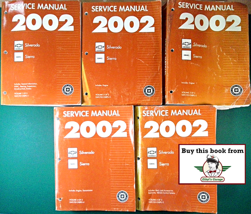 [GM2002GMT/02CK8PUA/5] 2002 Chevrolet Silverado, GMC Sierra C/K Pickup Factory Shop Repair Service Manual 5 Vol. Set