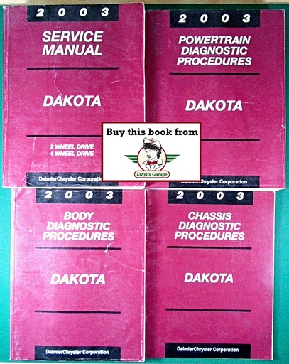 [MOP20038137003056A] 2003 Dodge Dakota Shop Repair Diagnostic Service Manual 4 Vol. Set