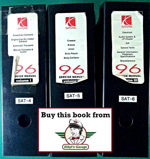 [SA1996S0396011A/3] 1996 Saturn Factory Shop Service Repair Manual Full 3 Volume Set--SC1, SC2, SL1, SL2, SW1, SW2