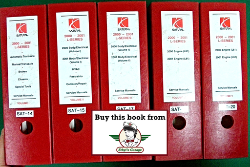 [SA2001SL320011A/5] 2000-2001 Saturn L-Series Factory Shop Service Repair Manual Set--LS, LS1, LS2, LW1, LW2, L100, L200, L300, LW200, LW300