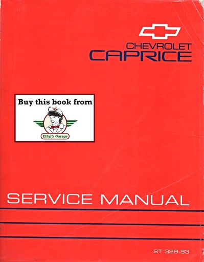 [CH1993ST32993A] 1993 Chevrolet Caprice & Caprice Classic Factory OEM Shop Service Repair Manual