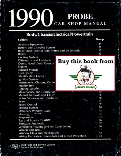 [FOR1990FPS1218190A] 1990 Ford Probe Factory Shop Service Manual 