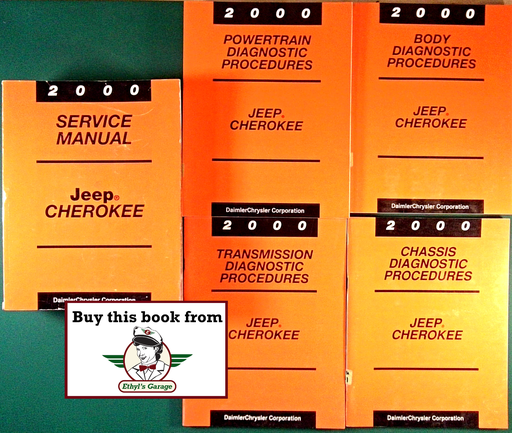 [JEE2000813700046A/5] 2000 Jeep Cherokee XJ Shop Repair & Diagnostic Service Manuals Complete Set