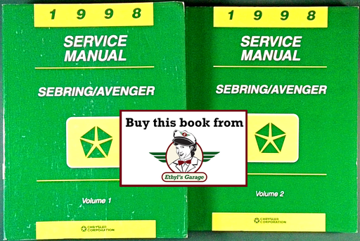 [MOP1998812708117A/2] 1998 Chrysler Sebring, Dodge Avenger Factory Shop Repair Service & Electrical Manual Set