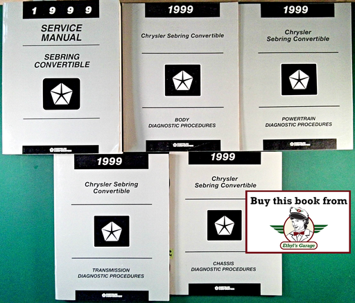 [CHR1999812709122A/5] 1999 Chrysler Sebring Convertible Factory Shop Repair Service & Diagnostic Manuals 5 Vol. Set
