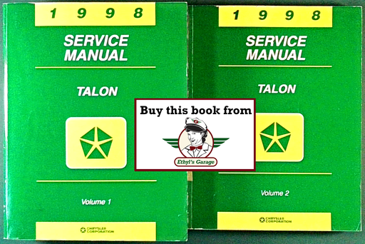 [EAG1988812708500A/2] 1998 Eagle Talon Factory Shop Repair Service & Electrical Manual Set
