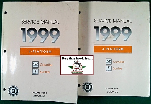 [GM1999GMP/99J1/2/A/2] 1999 Chevrolet Cavalier Pontiac Sunfire Shop Repair Maintenance Service Manual 2 Vol. Set