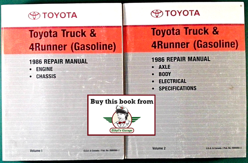[TOY1986RM009UA/2] 1986 Toyota Truck and 4Runner Factory Shop Service Repair Manual Set