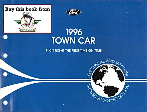 [FCD1211996A] 1996 Ford Lincoln Town Car Electrical and Vacuum Troubleshooting Wiring Diagrams Shop Service Repair Manual EVTM