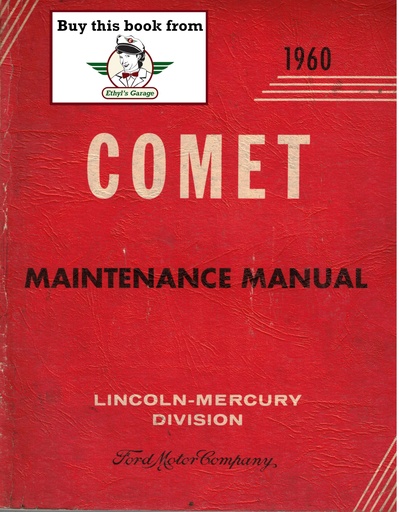 [FORM MD_10249A] 1960 Mercury Comet Factory OEM Shop Repair Maintenance Service Manual