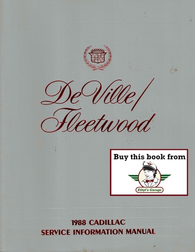 [CA1988H-2514A] 1988 Cadillac DeVille, Fleetwood Factory Shop Service Repair Manual